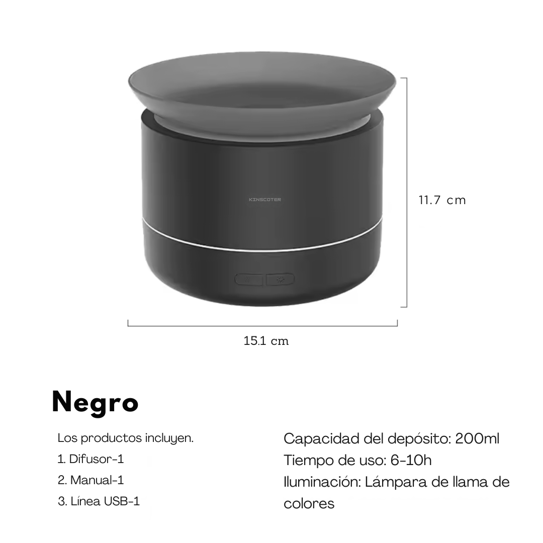 Humidificador Ultrasilencioso con Luz LED – 200ml