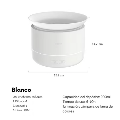 Humidificador Ultrasilencioso con Luz LED – 200ml